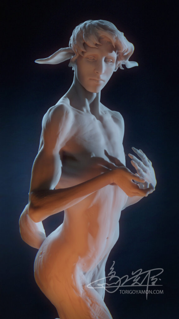 Low-light (fire) render of an anthropomorphic rabbit figure in a contemplative pose, with subdued lighting that emphasizes mood, silhouette, and quiet tension.